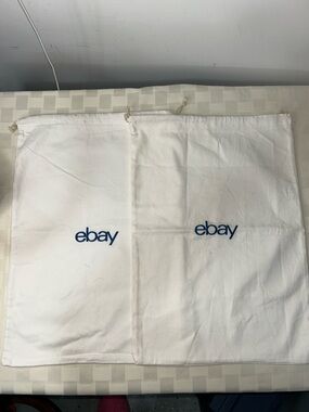 White Drawstring Travel Dust Bags - Set of 2